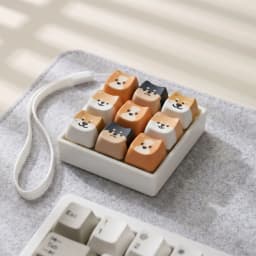 Shiba Inu Puppy Mechanical Keyboard Fidget Spinner 3D Printed Base Removable Keycap Stress Relief Toys Portable Keychain Gifts