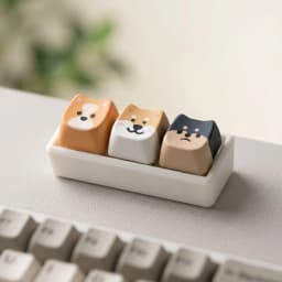 Shiba Inu Puppy Mechanical Keyboard Fidget Spinner 3D Printed Base Removable Keycap Stress Relief Toys Portable Keychain Gifts