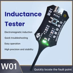 Inductance Tester Type-C/Battery Powered Electromagnetic Induction Quick Fault Check Portable Motherboard Coil Tester for PC