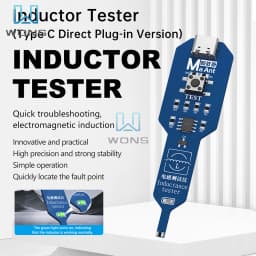 Inductance Tester Type-C/Battery Powered Electromagnetic Induction Quick Fault Check Portable Motherboard Coil Tester for PC