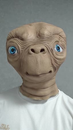 ET Alien Latex Mask Halloween Carnival Party Movie E.T. the Extra-Terrestrial Realistic Cosplay Creepy E.T. Alien Full Head Mask