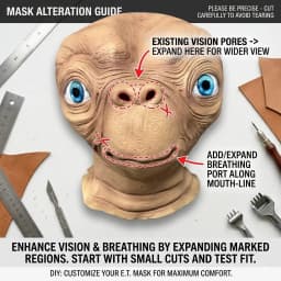 ET Alien Latex Mask Halloween Carnival Party Movie E.T. the Extra-Terrestrial Realistic Cosplay Creepy E.T. Alien Full Head Mask