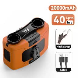 Socool 20000mAh Portable Waist Fan Dual Air Outlet 10 Gear Speeds Outdoor Personal Hanging Neck & Belt Clip Fan with Power Bank