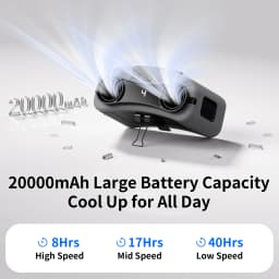Socool 20000mAh Portable Waist Fan Dual Air Outlet 10 Gear Speeds Outdoor Personal Hanging Neck & Belt Clip Fan with Power Bank