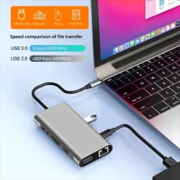 USB C HUB 4K 30Hz Type-C to HDMI-compatible USB 3.0 Adapter 11 in 1 Type C HUB Dock PD 87W USB C Splitter for MacBook Pro Air