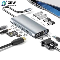 USB C HUB 4K 30Hz Type-C to HDMI-compatible USB 3.0 Adapter 11 in 1 Type C HUB Dock PD 87W USB C Splitter for MacBook Pro Air