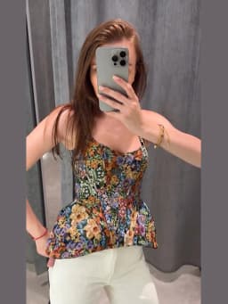 Elegant Women's Floral Printed Fishbone Corset Waist Cinching Sleeveless Strapless Tops 2026 Summer Lady Party Vacation Top