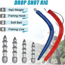 40Pcs Fishing Nail Weights Wacky Worm Sinker Weights Insert Sinkers Fishing Weights for Soft Worm Lures Wacky Rig Bass Fishing