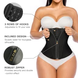RGGMQQ 1PCS  Waist Trainer Corset Underbust Sport Cincher Womens Workout Body Shaper  Zipper and Hooks