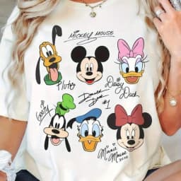 2026 Summer New  T-shirt Casual Loose Short Sleeved Printed with Mickey Duck Donald Duck Men Women Families Children
