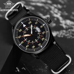 ADDIESDIVE 44mm Men's Fashion Quartz Watch 50m Waterproof Luminous Watch Large Dial High Quality Nylon Strap Men's Analog Watch