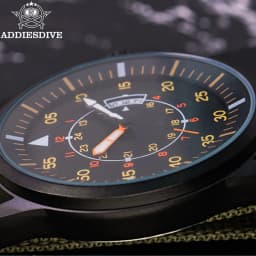 ADDIESDIVE 44mm Men's Fashion Quartz Watch 50m Waterproof Luminous Watch Large Dial High Quality Nylon Strap Men's Analog Watch