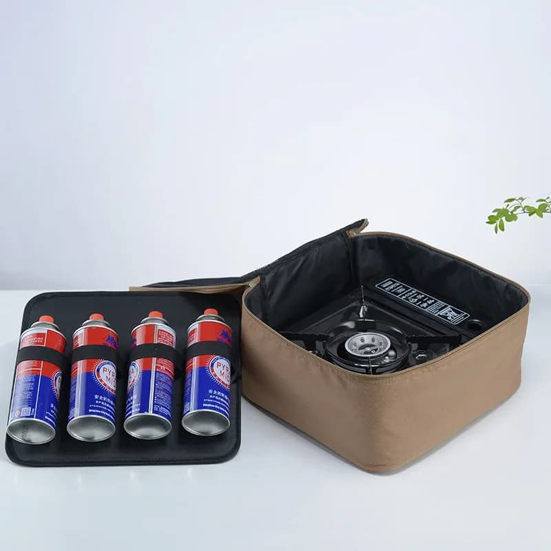 Outdoor Camping Picnic Cassette Stove Storage Bag Baking Tray Gas Tank Cookware Barbecue Storage Box Portable Camping Handbag
