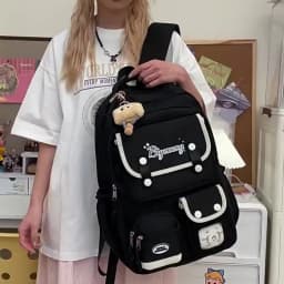 2026 cute student Backpack schoolbag For High School And Primary School Student Campus Versatile Backpack with doll