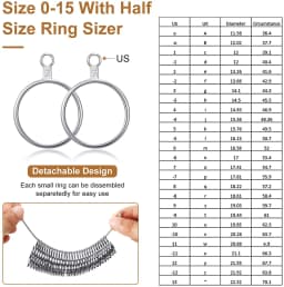 11 Pieces Of US UK Ring Mandrel Sets Size 1-13 With Half Ring Size Measuring Instrument Jewelry Repair Measuring Tools Kit