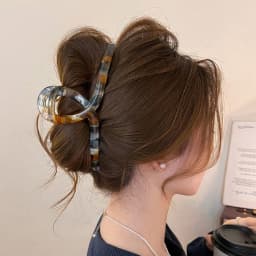 1PC Retro, Literary Style, Color Blocking, Grab Clip, Female, Large, New, Shark Clip, Premium, Back of Head, Hair Clip, Acc