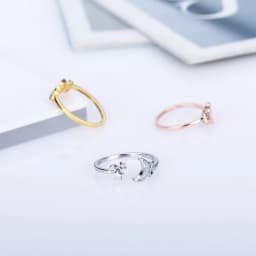 CLUCI Adjustable Women Silver 925 Ring Jewelry SImple Fashion Star and Moon Open Rings DR2001SB