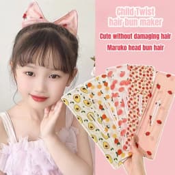 Cute Children's Hair Straightener, Adjustable Headband Hair Clip, Bow Twist Clip Hair Straightener, Meatball Headband Accessory