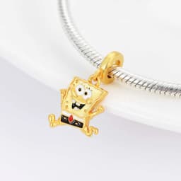 SpongeBob Square Patrick Star 925 Sterling Silver Charm Bead Fit Original Bracelet Keychain Necklace Diy Jewelry Accessories
