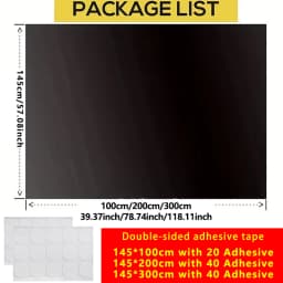 100% Blackout Window Cover Darkest Light Block Black Privacy Film Anti Look House Home Tint Glass Cloth Portable Curtain Bedroom
