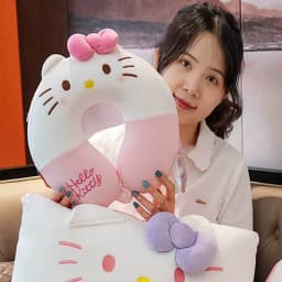 Sanrio Cute U-shaped Neck Pillow Hello Kitty Purin Pochacco Portable Nap Pillow Perfect for Neck Support Kuromi Plush Toy