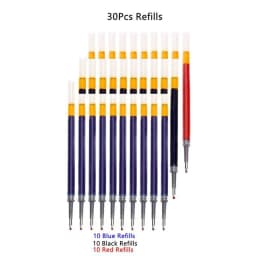 13-30Pcs 0.5mm Fine Point Retractable Gel Pens, Black Ink, Soft Anti-Slip Grip, Smooth Writing, Office & School Stationery Set