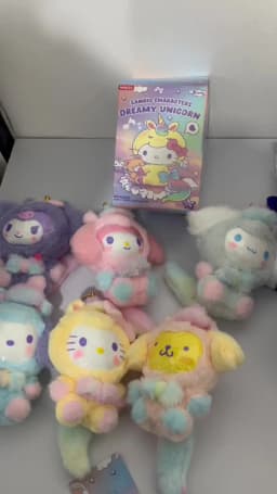 2026 New Sanrio Dream Unicorn Series Vinyl Plush Blind Box Cute Cartoon Hello Kitty Kuromi Pendants Girl Bag Ornament Toy Gifts