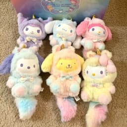 2026 New Sanrio Dream Unicorn Series Vinyl Plush Blind Box Cute Cartoon Hello Kitty Kuromi Pendants Girl Bag Ornament Toy Gifts