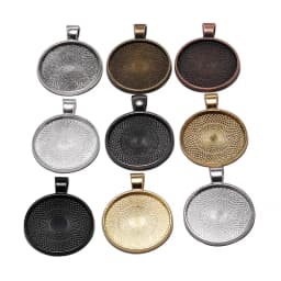 10Pcs 20/25/30mm Necklace Pendant Setting Cabochon Cameo Base Tray Bezel Blank For Pendants Cabochons Jewelry Making Accessories