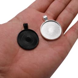 10Pcs 20/25/30mm Necklace Pendant Setting Cabochon Cameo Base Tray Bezel Blank For Pendants Cabochons Jewelry Making Accessories