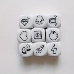 Story Dice Board Game Puzzle Telling Story Family/Party/Friends Parents with Bag
