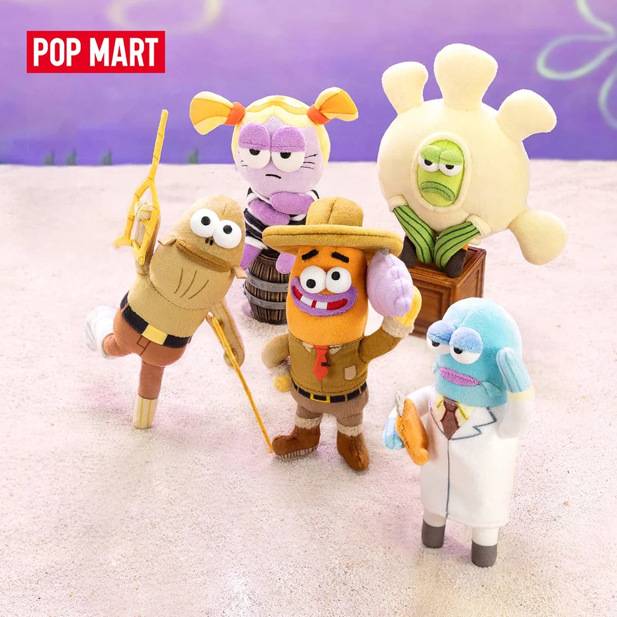 【EU EXCLD】POP MART Residents of Bikini Bottom-Whimsical Plush Part2 1PC/6PCS Blindbox Collectable Figure Cute Gift