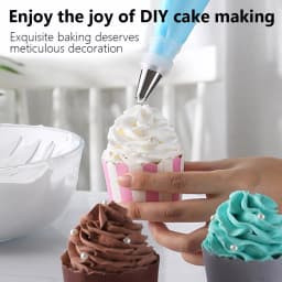 8Pcs/Set Silicone Kitchen Accessories Icing Piping Cream Pastry Bag + 6 Stainless Steel Nozzle Set DIY Cake Decorating Tips Set