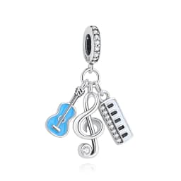 925 Sterling Silver Charms Beads Original Love Music Notes Piano Headphone Charm Fit Brand Bracelets Necklaces Jewelry For Women