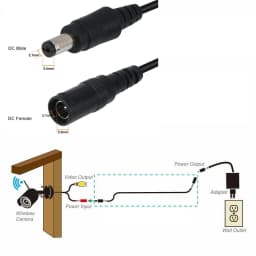 DC 12V CCTV Camera Extension Cable 3/5/10/15/20/30 Meters 5.5mmx2.1mm Power Extension Cord Cables for Wifi/AHD/IP Security Cams