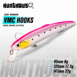 Hunthouse Saruna Minnow Fishing Lure 90&125&147mm Floating Jerkbait Hard Minnow Bait For Seabass Artificial Jerk Baits LW131