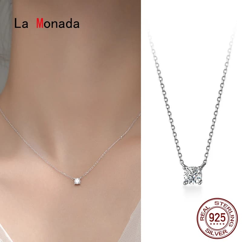 La Monada 38+4.8cm Silver Necklace For Women Fine Silver 925 Jewelry Fashion Neck Minimalist Pendants 925 Silver Chains Woman