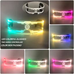 Fashion Luminous Decorative Glasses Neon Light Decoration LED Sunglasses For Nightclub DJ Dance Music Rave Costume Night