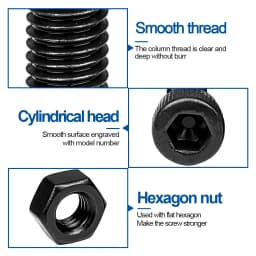 NINDEJIN hex hexagon socket head cap screw nut 12.9 grade carbon steel m2 m2.5 m3 m4 m5 m6 screw set bolt and nut assortment kit