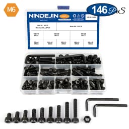 NINDEJIN hex hexagon socket head cap screw nut 12.9 grade carbon steel m2 m2.5 m3 m4 m5 m6 screw set bolt and nut assortment kit