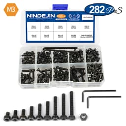 NINDEJIN hex hexagon socket head cap screw nut 12.9 grade carbon steel m2 m2.5 m3 m4 m5 m6 screw set bolt and nut assortment kit