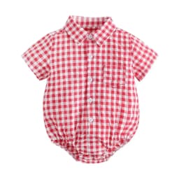 Sanlutoz Cotton Baby Boys Bodysuits Fashion Newborn Clothes for Baby Boy Short Sleeve Summer Baby Clothing Plaid