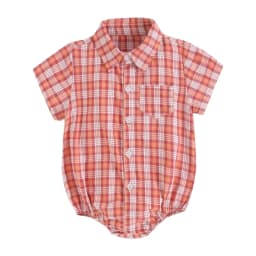 Sanlutoz Cotton Baby Boys Bodysuits Fashion Newborn Clothes for Baby Boy Short Sleeve Summer Baby Clothing Plaid
