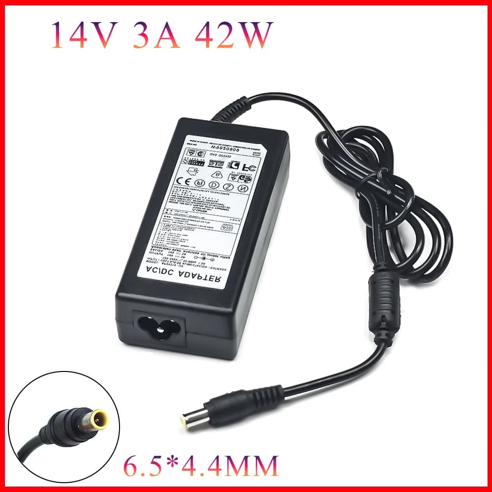 14V 3A 42W 6.5*4.4MM A4514-DSM AC/DC Adapter for Samsung U28E590D UE22F5400 T24C350LT LED Monitor Power Supply 100% Brand New