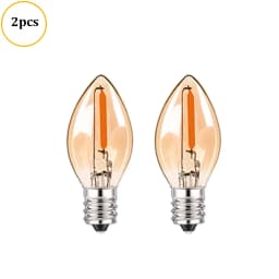 LED Night Light Bulbs C7 Chandelier E12 E14 Base Decorative Light Bulbs 0.5 Watts Party Small Candle Mini Bulb 2200K Amber Glass