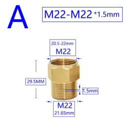 Brass Male Female 1/2" M14 M18 M22 3/8" Thread Connector Tooth Pitch 1.5mm Copper Water Tap Washing Machine Bathroom Coupler
