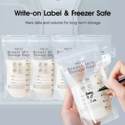 NCVI Breastmilk Storage Bags, 200ml Milk Freezer Bags for Breastfeeding,Preservation Bag, Temp-Sensing,Doubled-Sealed,BPA Free
