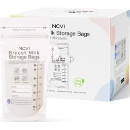 NCVI Breastmilk Storage Bags, 200ml Milk Freezer Bags for Breastfeeding,Preservation Bag, Temp-Sensing,Doubled-Sealed,BPA Free