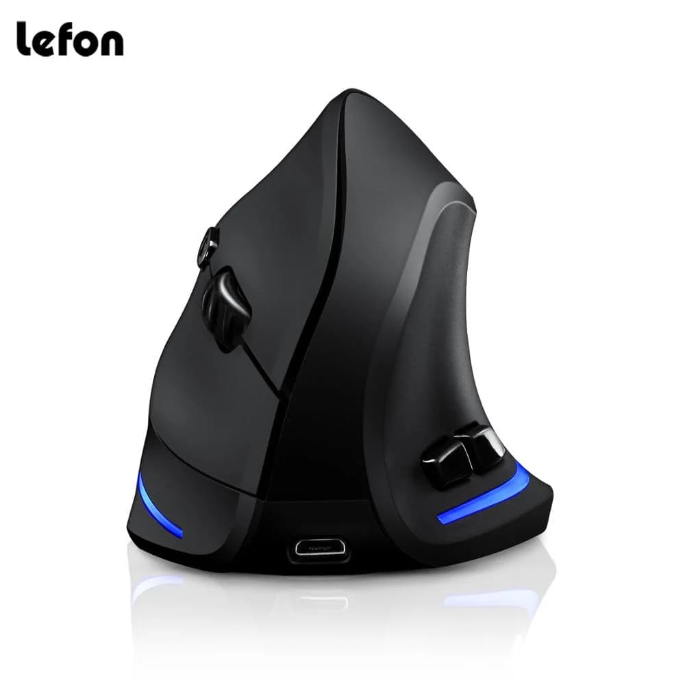 Lefon F35 Wireless Mouse Vertical Rechargeable Ergonomic Mouse 2400 DPI Optical Gaming Mice for Gamer Computer Laptop PC Mac IOS