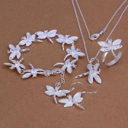 925 sterling Silver some model Valentine's Day gift necklace bracelet Earrings fashion jewelry sets for For Women Bridal wedding